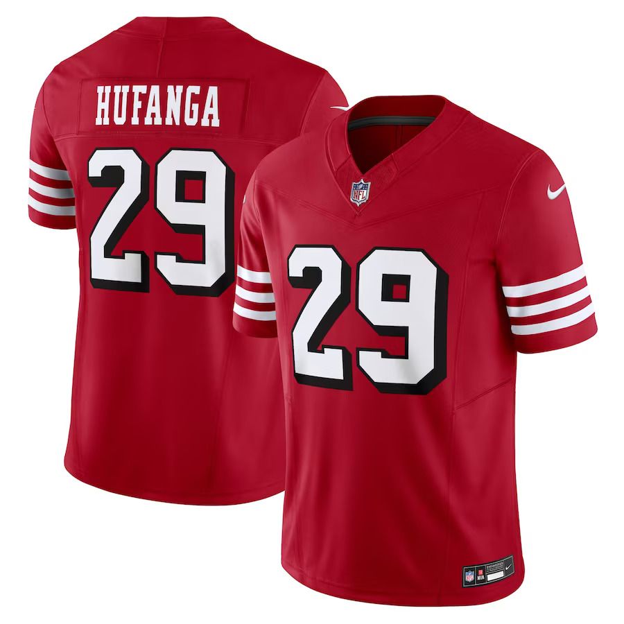 Men San Francisco 49ers #29 Talanoa Hufanga Nike Scarlet Alternate Vapor F.U.S.E. Limited NFL Jersey